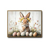 Floral Crown Winking Easter Bunny Canvas Wall Art