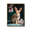 Bunny Pink Floral Dark Canvas Wall Print