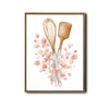 Watercolor Baking Utensils Pink Eucalyptus Framed Wall Art Print