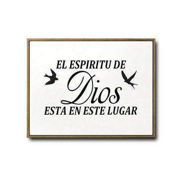 El Espiritu De Dios Esta En Este Lugar Framed Spanish Christian Wall Art Bird Print