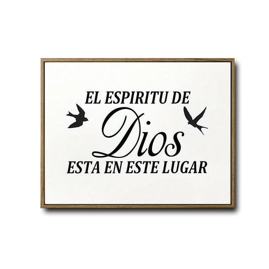 El Espiritu De Dios Esta En Este Lugar Framed Spanish Christian Wall Art Bird Print