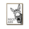 Funny Donkey Nice Ass Canvas Wall Art Humorous Farmhouse Bathroom Decor