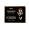 Modern Inspirational Wall Decor, Majestic Lion With Positive Quote I Choose To Be Me, Black Dark Background Motivational Affirmation Horizontal Canvas Artwork For Office & Home