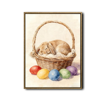 Sleeping Bunny Easter Canvas Wall Art
