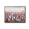 Red White Blue Wildflower White Picket Fence Canvas Wall Art, Patriotic Floral Farmhouse Framed Canvas Print, 4th of July Home Decor