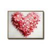 Valentine's Day Pink Red Layered Heart Canvas Wall Art, Romantic 3D Textured Love Heart Framed Canvas Print, Bedroom Couple Wall Decor