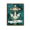 He Is Risen Cross Lily Canvas Wall Art
