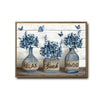 Relax Soak Unwind Blue Hydrangea Butterfly Rustic Bathroom Framed Wall Art