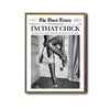 I'm That Chick Newspaper Wall Art, Retro Disco Times Poster, Black White Fashion Canvas Print, Trendy Girl Room Wall Decor