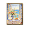 Mediterranean Ocean Window Still Life Canvas Wall Art Floral Quote Summer Home Decor