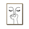Abstract One Line Art Pinching Nose Face Canvas Wall Art Minimalist Funny Bathroom Wall Decor