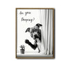 Black & White Funny Pitbull Wall Art Print, Are You Pooping Quote Dog Artwork, Novelty Bathroom Wall Decor