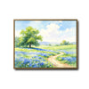Spring Blue Wildflower Meadow Canvas Wall Art Watercolor Country Home Decor