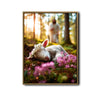 Peaceful Jesus Protecting White Lamb Floral Forest Framed Canvas Print, Religious Inspirational Wall Art for Home & Prayer Room