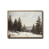 Antique Winter Forest Landscape Wall Art, Snowy Pine Tree Canvas Print, Framed Wall Decor for Living Room Bedroom