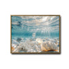Underwater Seashell & Coral Canvas Print, Sunlight Ocean Coastal Horizontal Wall Art