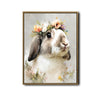 Lop Ear Rabbit Floral Crown Portrait Canvas Wall Art