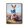 Blue Bow Bunny Easter Canvas Wall Art
