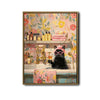Funny Black Cat Bath Canvas Art | Whimsical Bathroom Wall Decor