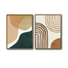 Set of 2 Neutral Arch & Organic Shape Boho Abstract Canvas Wall Art