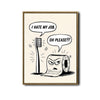 Whimsical Bathroom Humor Poster, Toothbrush And Toilet Paper Comic Print, Funny Sarcastic Wall Art For Powder Room