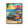 Beach Jeep Sunset Ocean Positive Inspirational Quote Framed Wall Art