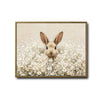 Bunny White Wildflower Field Canvas Wall Art