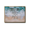 1 Peter 5:7 Framed Wall Art Cast All Your Anxiety Beach Ocean Scripture Print