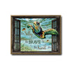 Sea Turtle Underwater Window Canvas Print, Be Silly Be Brave Be Kind Coastal Wall Art