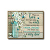 Sympathy Memorial Quote Canvas Wall Art, Those We Love Don't Go Away Teal Mason Jar White Flower Butterfly Print, Rustic Farmhouse Remembrance Horizontal Wall Decor
