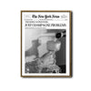 Just Champagne Problems Newspaper Style Wall Art, The New York News Retro Black White Champagne Canvas Print, Trendy Bar Cart Apartment Wall Decor