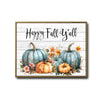 Happy Fall Y'all Teal Pumpkin Watercolor Framed Wall Art Print