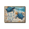 Coastal Sea Turtle Starfish Couple Wall Art with Love Quote