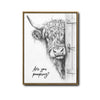 Funny Highland Cow Are You Pooping Canvas Wall Art Farmhouse Bathroom Decor