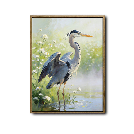 Blue Heron Marsh Bird Canvas Wall Art Wildlife Nature Cottage Home Decor