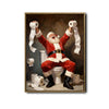 Funny Santa On Toilet With Toilet Paper Framed Wall Art Christmas Decoration