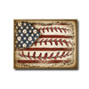 Retro Distressed American Baseball Flag Canvas Wall Art, Patriotic Baseball US Flag Canvas Painting for Sports Room Decor