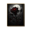Gothic Dark Rose Moon Wall Art