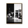 Black & White Split Kitchen Still Life Framed Wall Art Print