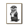 Whimsical Otter Bathroom Poster, Cute Otter Holding Toilet Paper Sketch Print, Humorous Restroom Wall Art for Animal Lovers