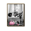 Black Woman Luxury Paris Bathroom Wall Art, Believe In Yourself Afro Lady Eiffel Tower Pink Accent Canvas Decor