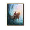 Inspirational Jesus Reaching Hand Wall Print, Christ Saving In Storm Waves Faith‑Based Christian Canvas Decor