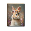 Flower Crown Rabbit Vertical Canvas Wall Art