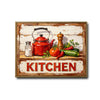 Red Kettle Rustic Kitchen Canvas Wall Art