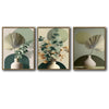 Boho Sage Green Eucalyptus 3 Panel Botanical Wall Art