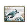 Vintage Sea Turtle Canvas Print, Wooden Plank Coastal Ocean Starfish Nautical Wall Art