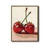 Valentine Disco Strawberry Canvas Wall Art, Retro Funky Red Disco Berry Framed Canvas Print, Romantic Trendy Kitchen Bedroom Aesthetic Wall Decor