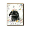 Hello Easter Black Lop Rabbit Canvas Print