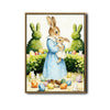 Mother Baby Bunny Easter Canvas Wall Art