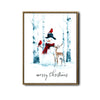 Merry Christmas Snowman Deer Cardinal Framed Wall Art Christmas Decoration